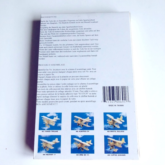 3/$15 NEW 3D Puzzle Miniature Wooden Aircraft Airplane Model 401 FOKKER TRIPLANE - Picture 4 of 16